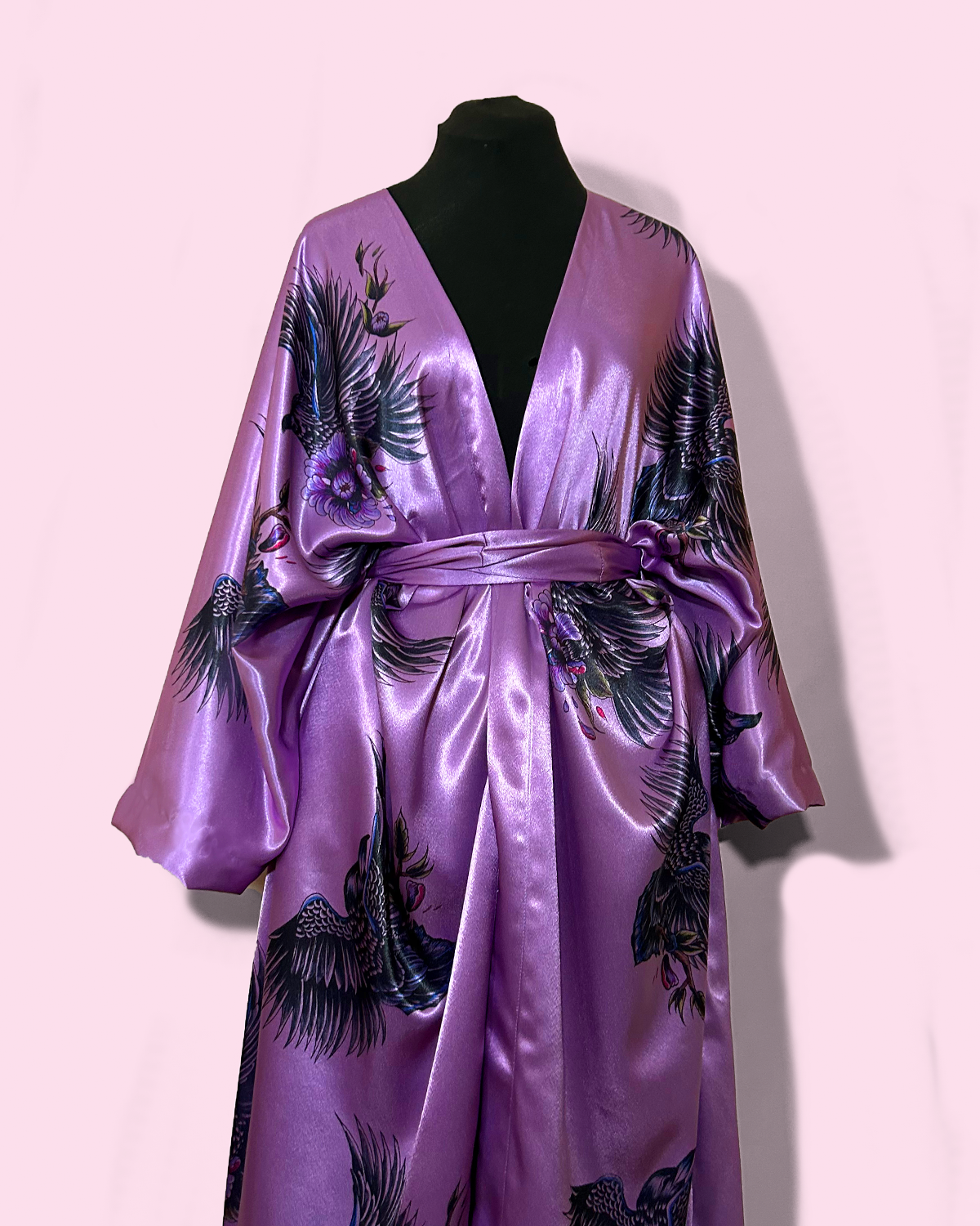 RAVENS ON LAVENDAR - SATIN