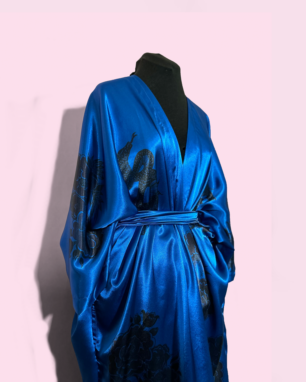 PEONIES/SNAKES ON ROYAL - SATIN