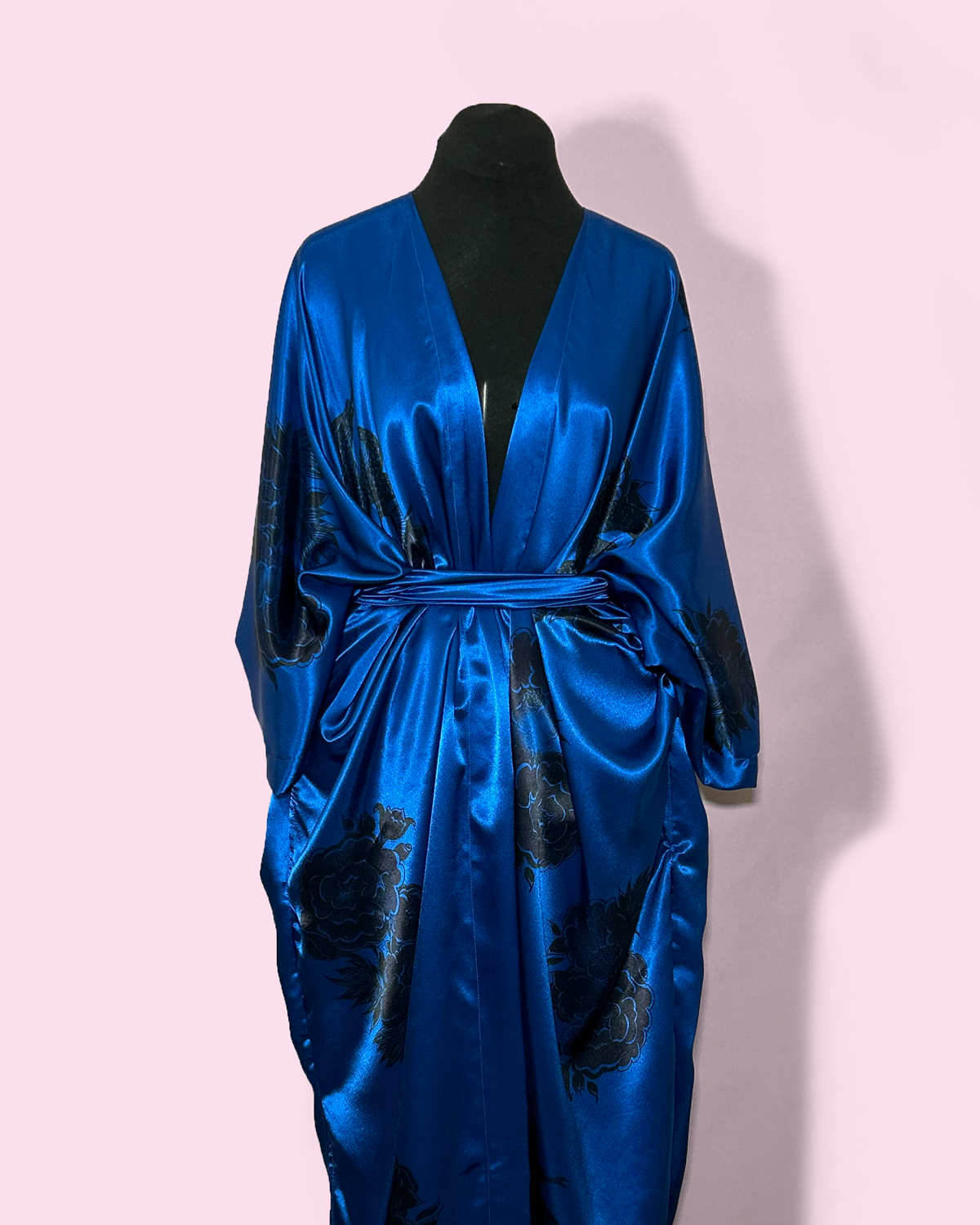 PEONIES/SNAKES ON ROYAL - SATIN