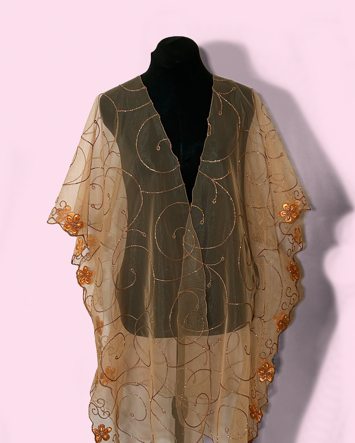 GOLD VINTAGE UPCYCLED FABRIC - KAFTAN ROBE
