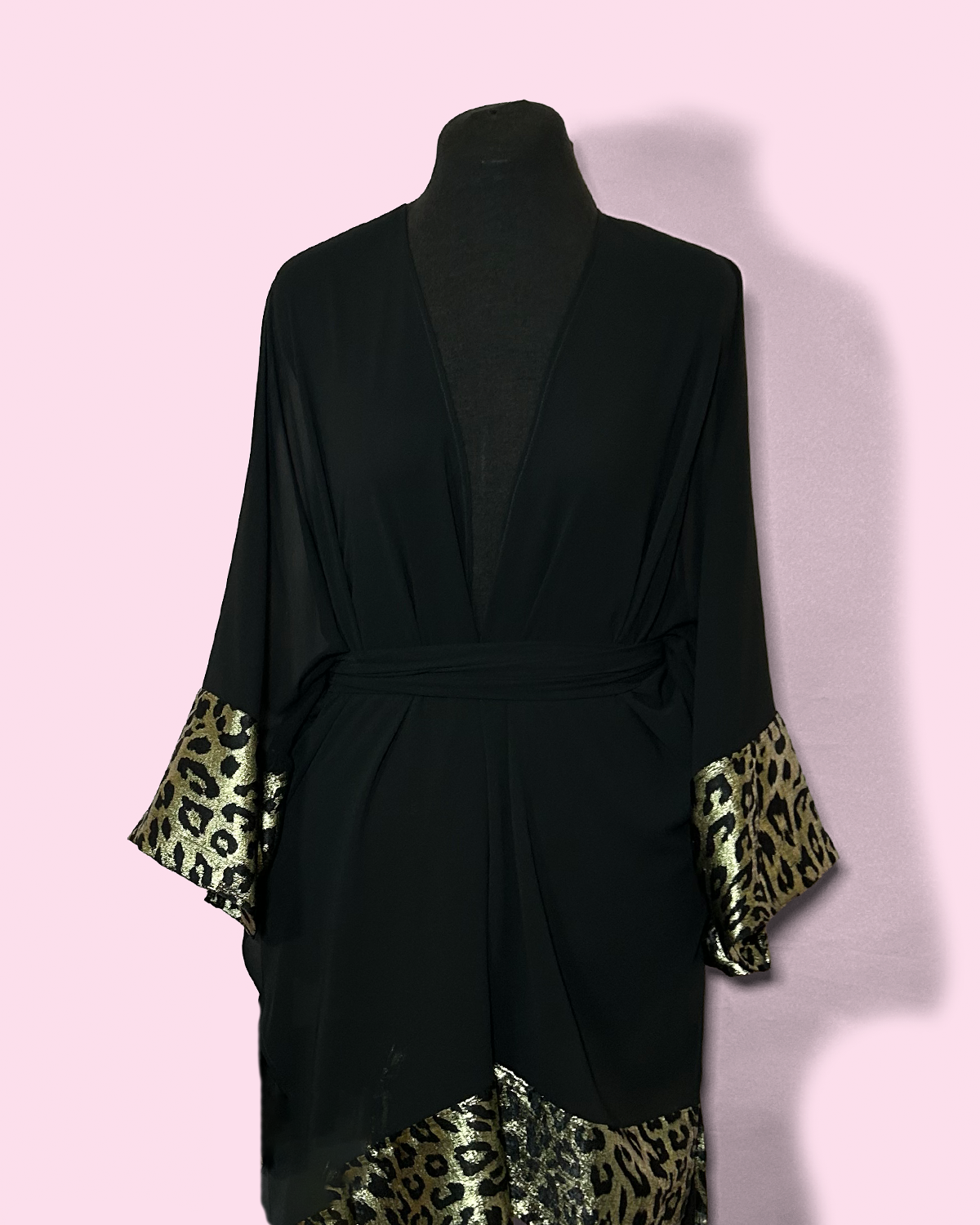 BLACK/LEOPARD - CHIFFON