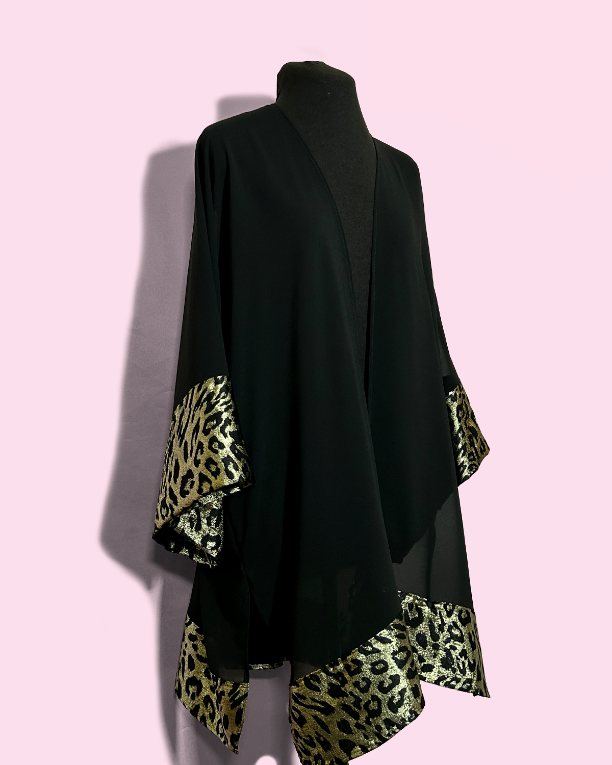 BLACK/LEOPARD - CHIFFON