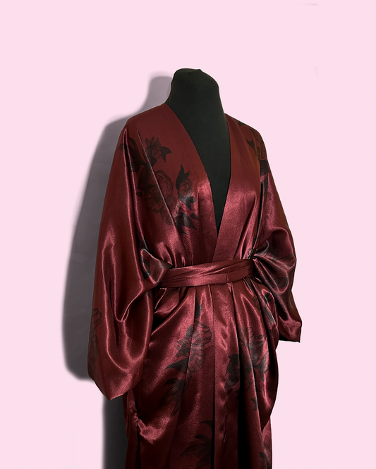 FLORAL ON WINE - SATIN