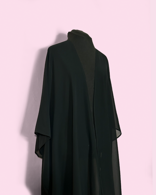 BLACK KAFTAN ROBE - CHIFFON