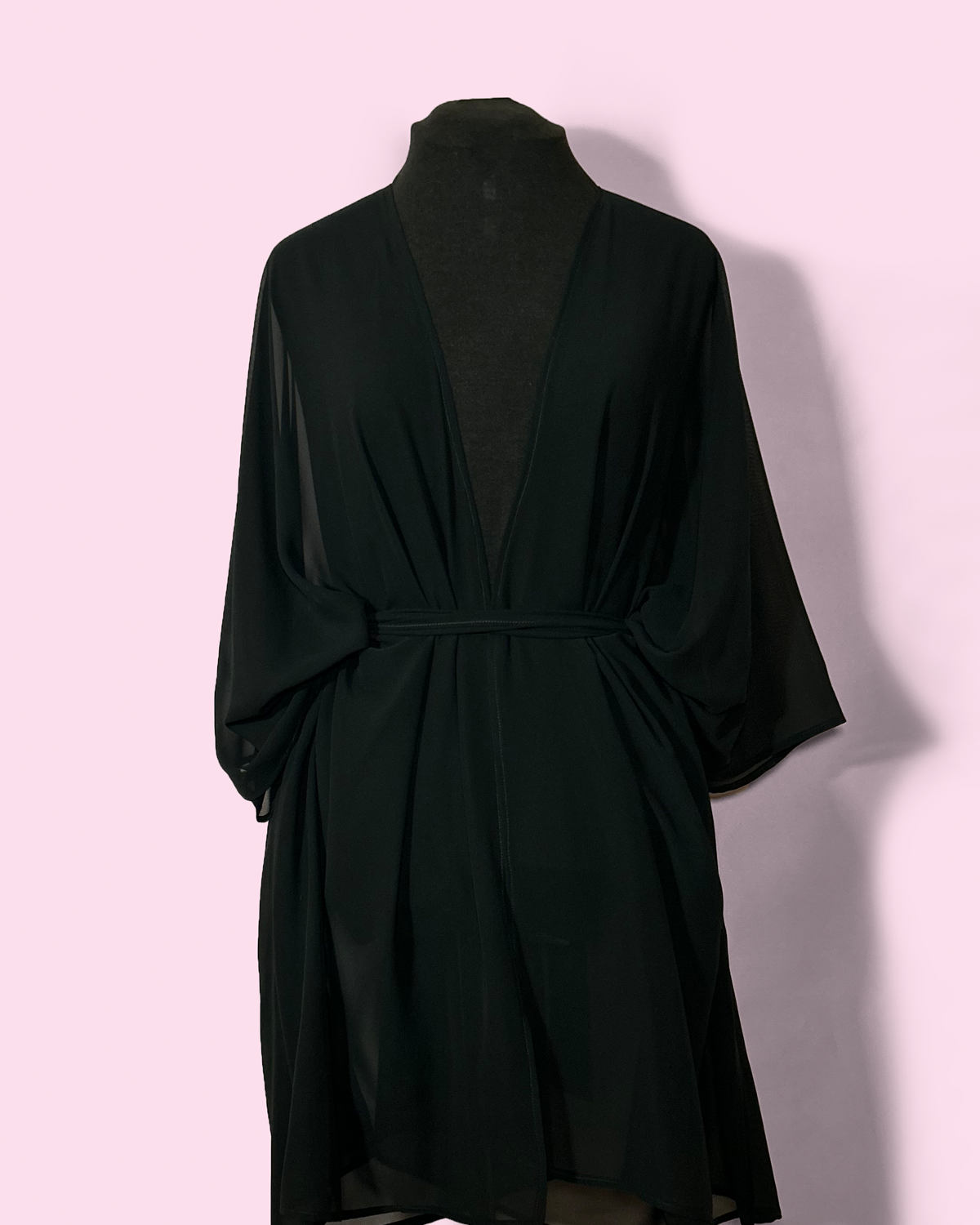 BLACK KAFTAN ROBE - CHIFFON