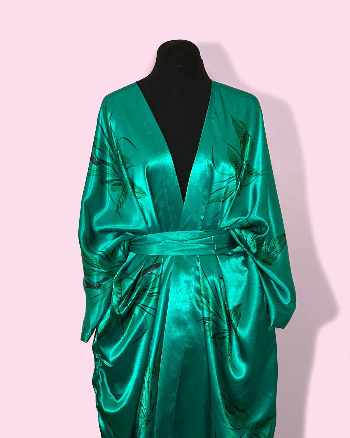 PEACE LILY ON TEAL - SATIN