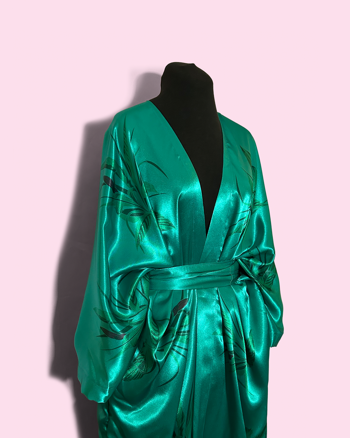 PEACE LILY ON TEAL - SATIN