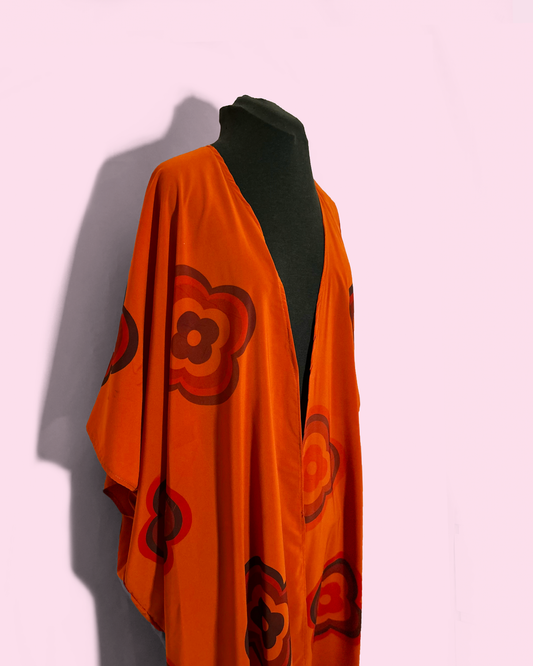 SAMPLE - ABSTRACT ON ORANGE - KAFTAN ROBE