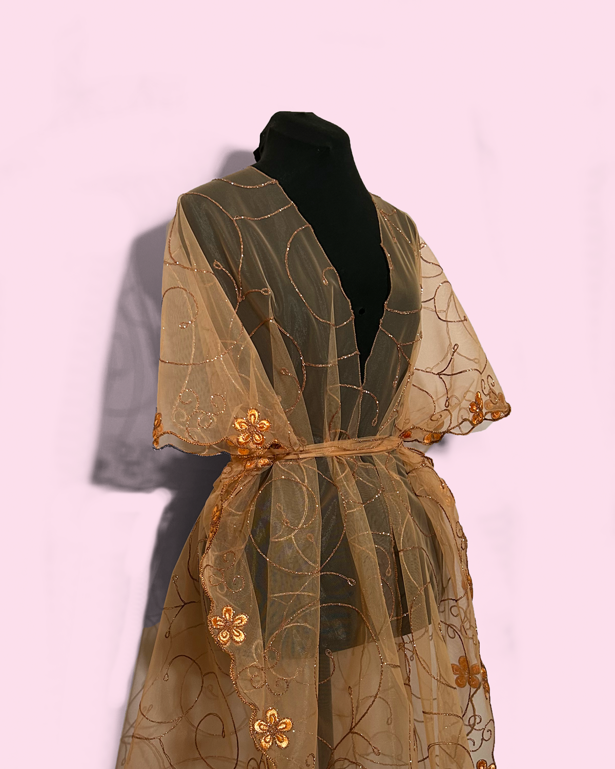 GOLD VINTAGE UPCYCLED FABRIC - KAFTAN ROBE