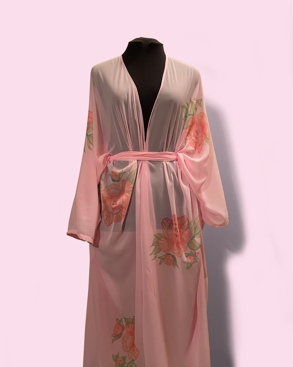 Robe (LONG) - Floral On Pink